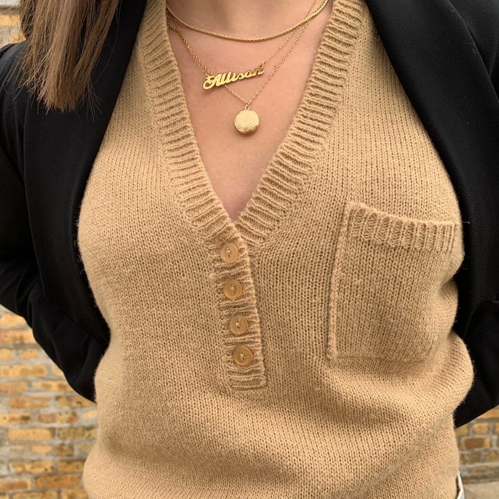 Beige sweater vest